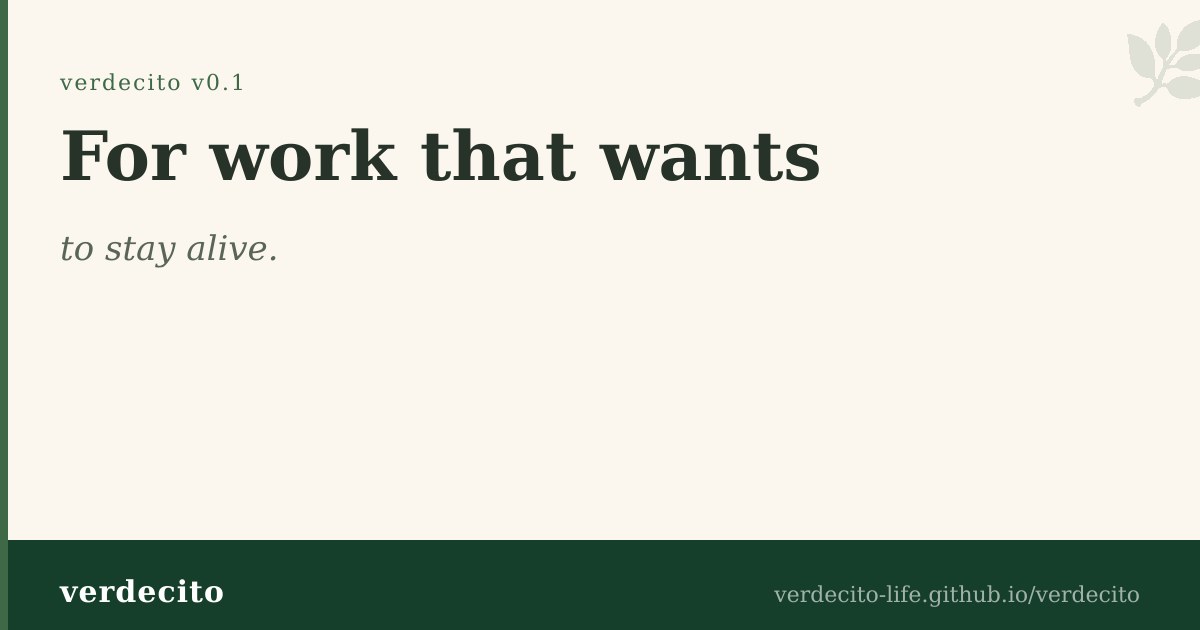 Verdecito public surface preview.